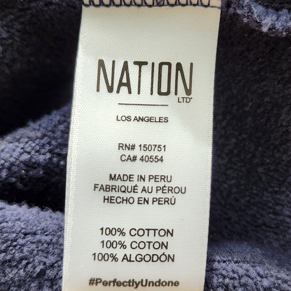 NATION LTD Esther Sweatshirt Ruffle Shoulder Womens XS‎ Navy Feminine French Top - Picture 7 of 14